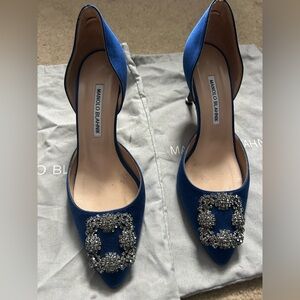 Manolo Blahnik Royal Blue Heels with Embellishments